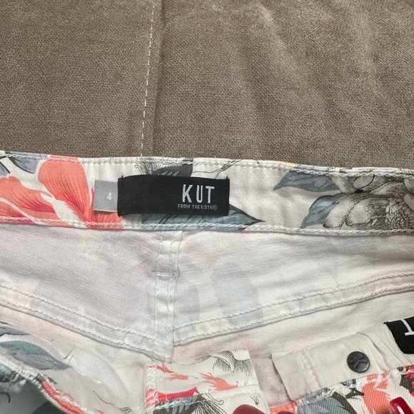Kut from the Kloth Floral Jean Shorts - Pink and Gray - Picture 2 of 7